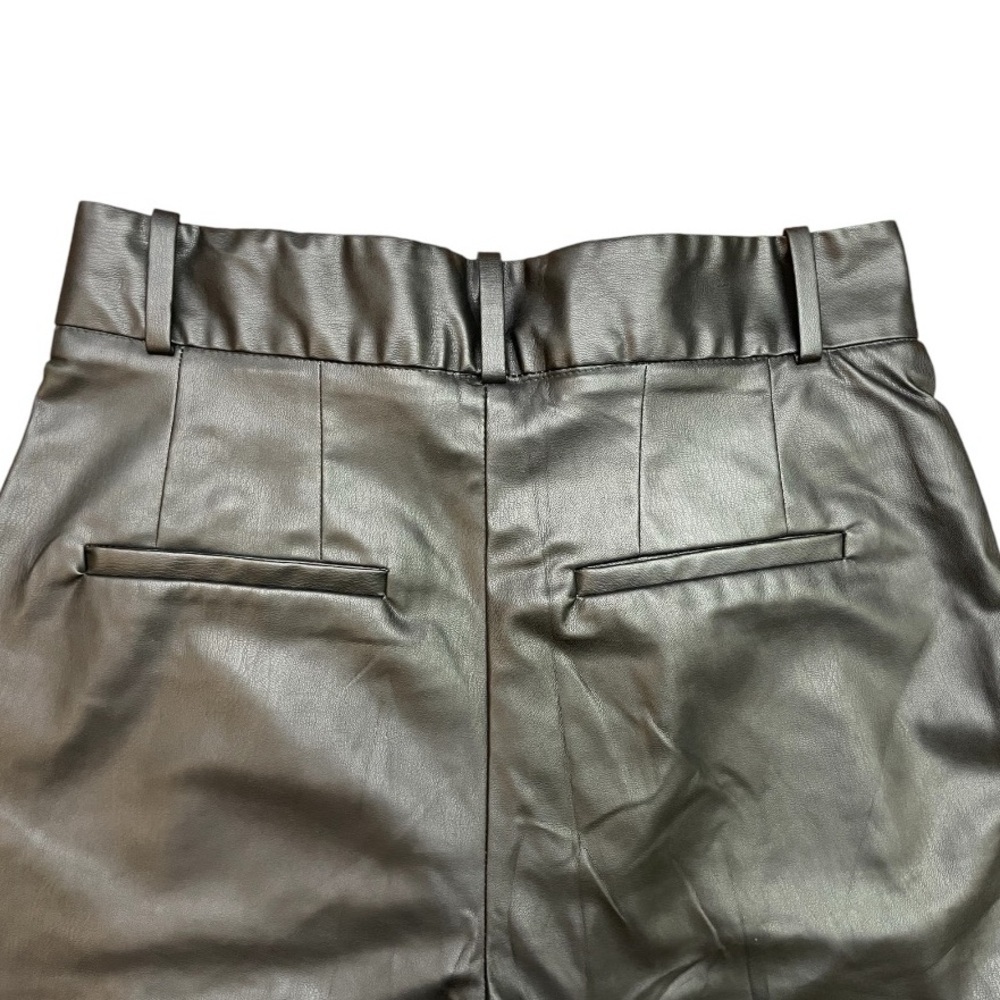 H&M Faux Leather Pleated Trousers - Picture 8 of 12